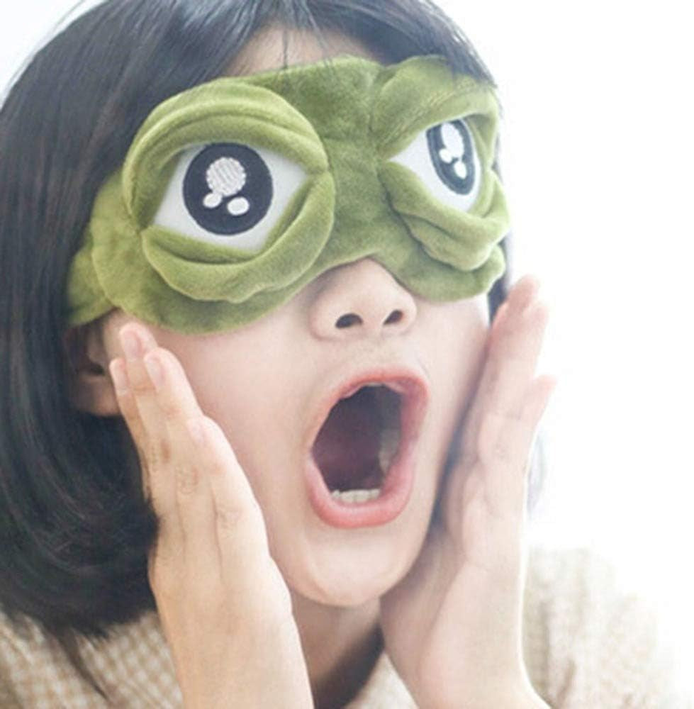 Contoured 3D Animal Sleep Mask 2-Pack - Frog, Cat and Dog Designs