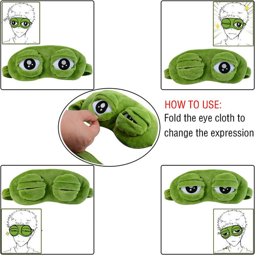 Contoured 3D Animal Sleep Mask 2-Pack - Frog, Cat and Dog Designs