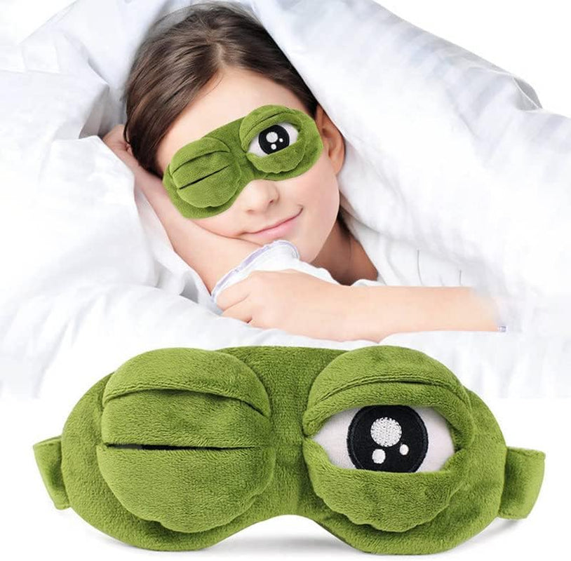 Contoured 3D Animal Sleep Mask 2-Pack - Frog, Cat and Dog Designs
