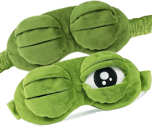 Contoured 3D Animal Sleep Mask 2-Pack - Frog, Cat and Dog Designs